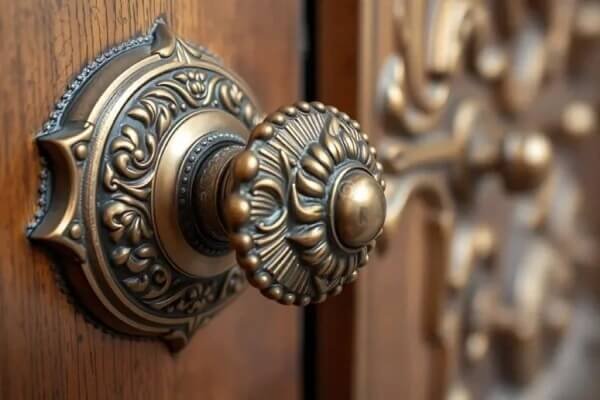 Tarnished Brass Door Handle