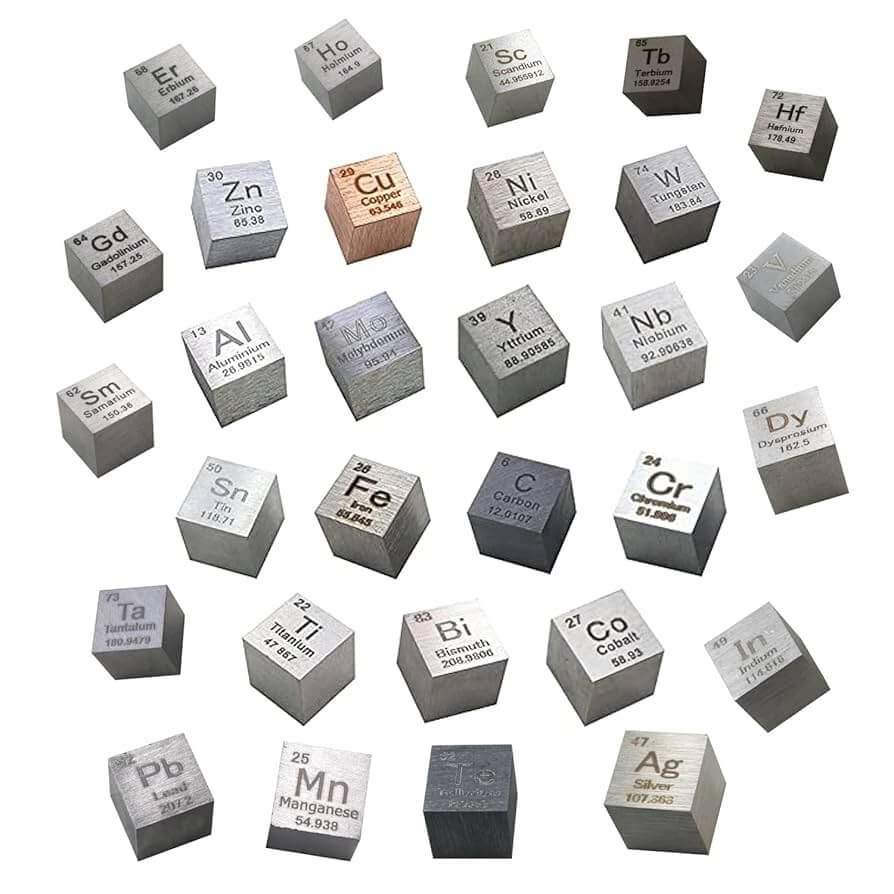 Metal Cubes with Respective Density Values